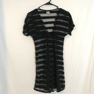 Size Medium Swimsuit Cover See through Striped
